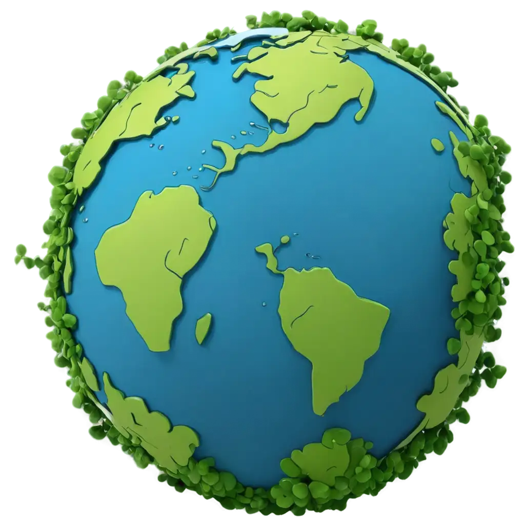 Vibrant-Cartoon-Earth-PNG-A-Creative-Representation-of-Our-Planet