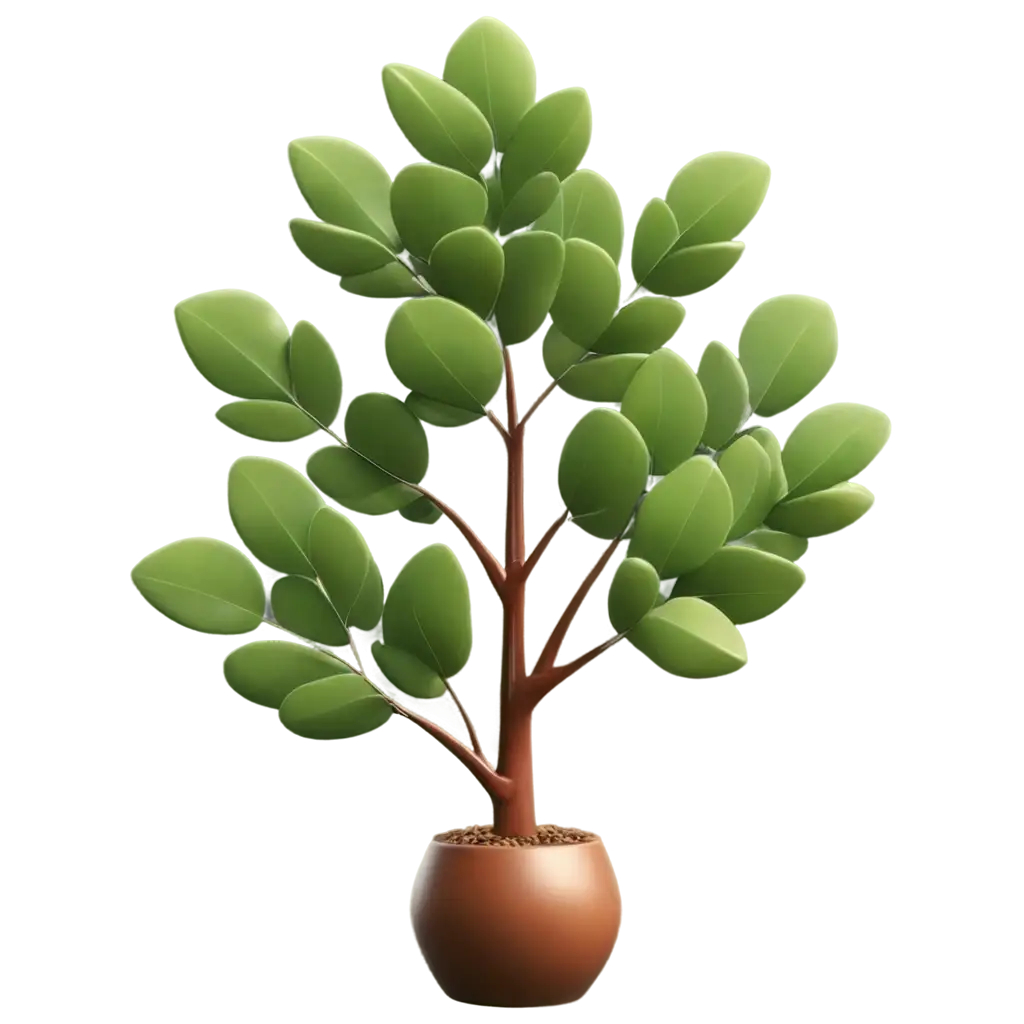 3D-Render-Glass-Tree-PNG-with-Smooth-Texture-and-Coin-Leaves-High-Quality-Image-for-Creative-Projects