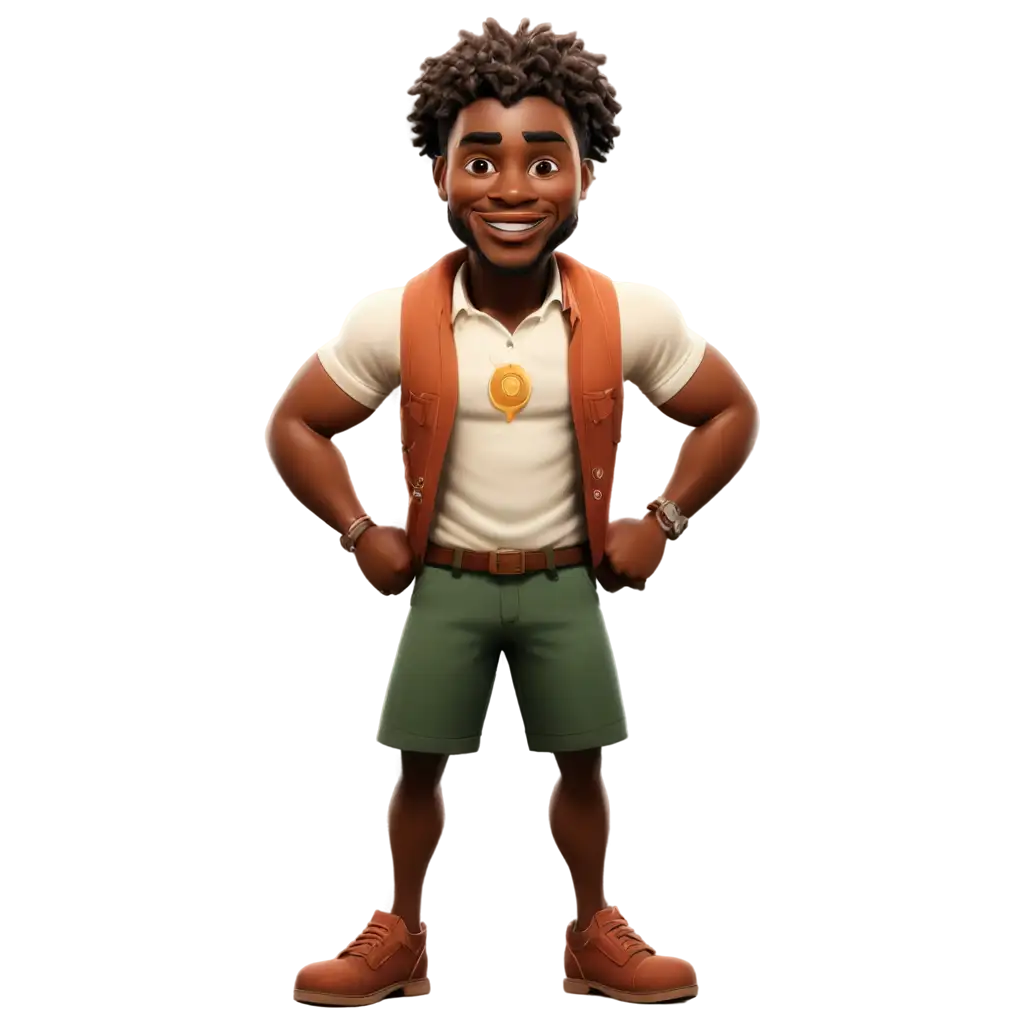 African-Strong-Character-Cartoon-PNG-HighQuality-Illustration-for-Diverse-Uses