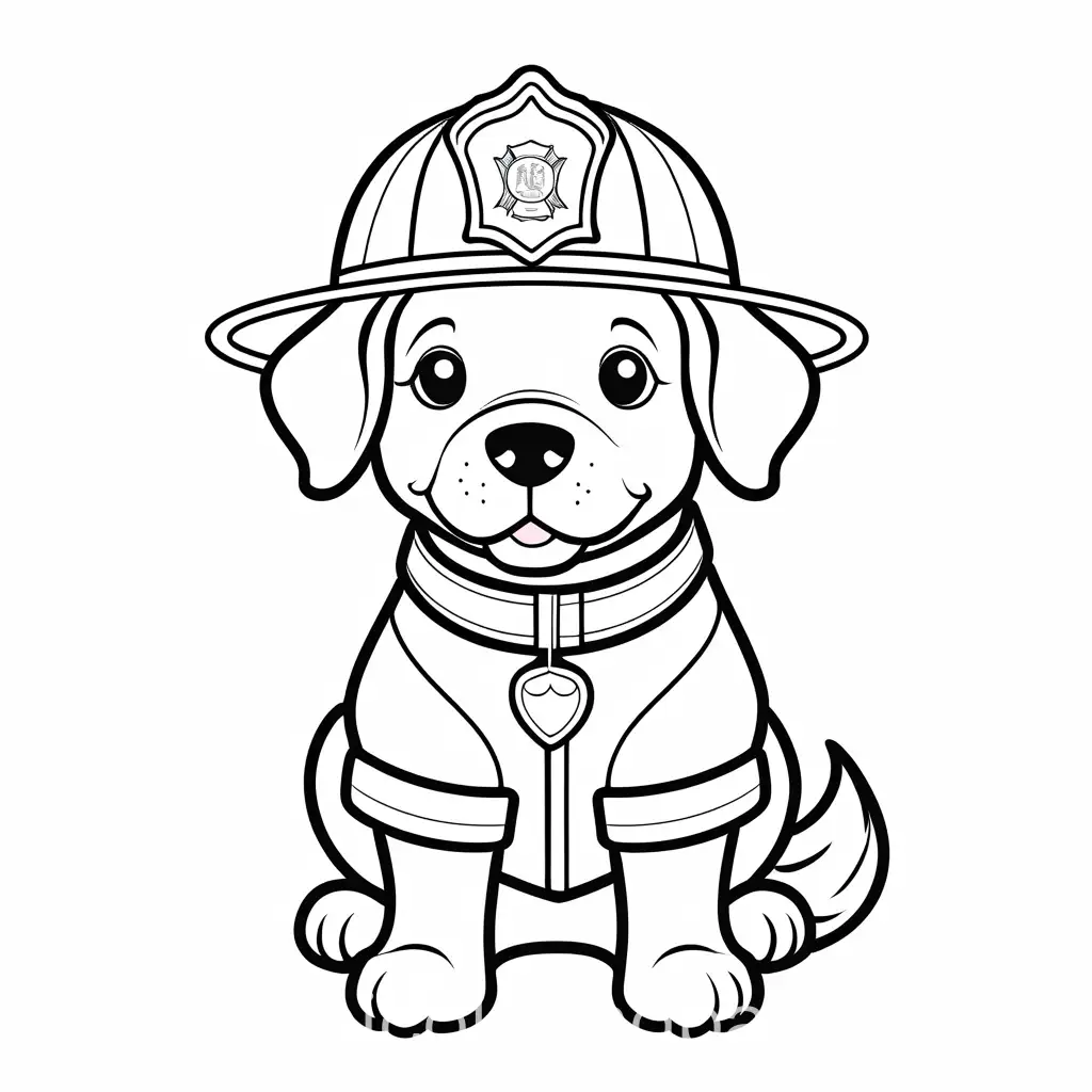 Cartoon-Dog-Firefighter-Coloring-Page