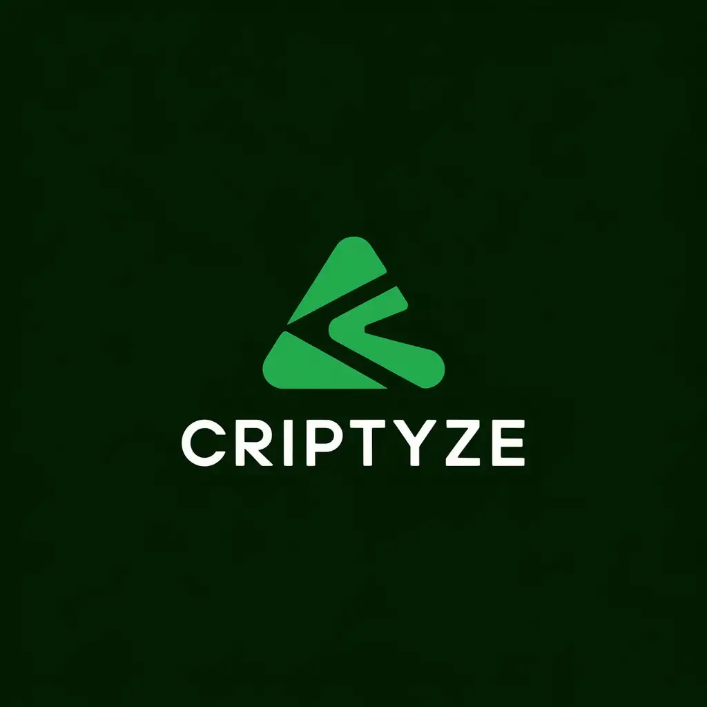 LOGO Design for Criptyze Minimalistic White and Green Telegram Channel Logo with Unique Twist