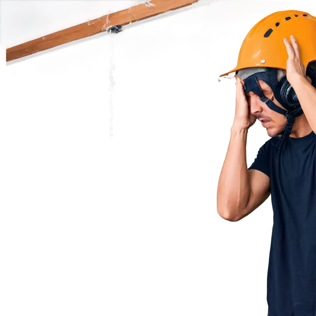 HighQuality-PNG-Image-Man-Wearing-Helmet-Under-Roof-Leaking-with-Water