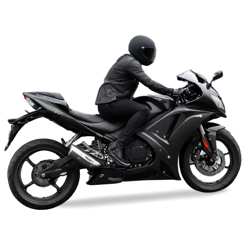 HighQuality-R15-Black-Bike-PNG-Image-on-City-Streets-for-Enhanced-Visual-Appeal