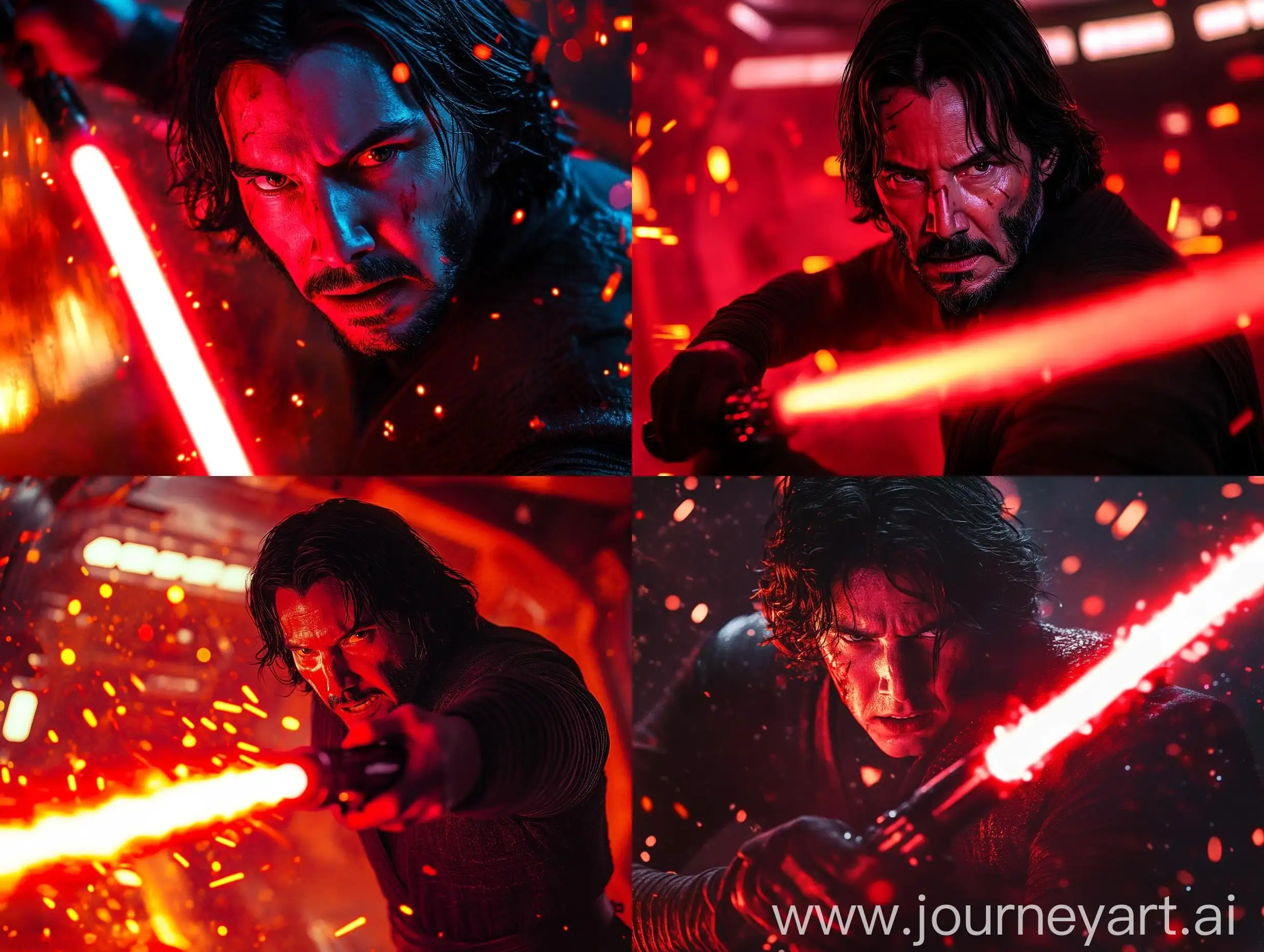 Jedi-Warrior-in-Starship-Battle-with-Glowing-Lightsaber