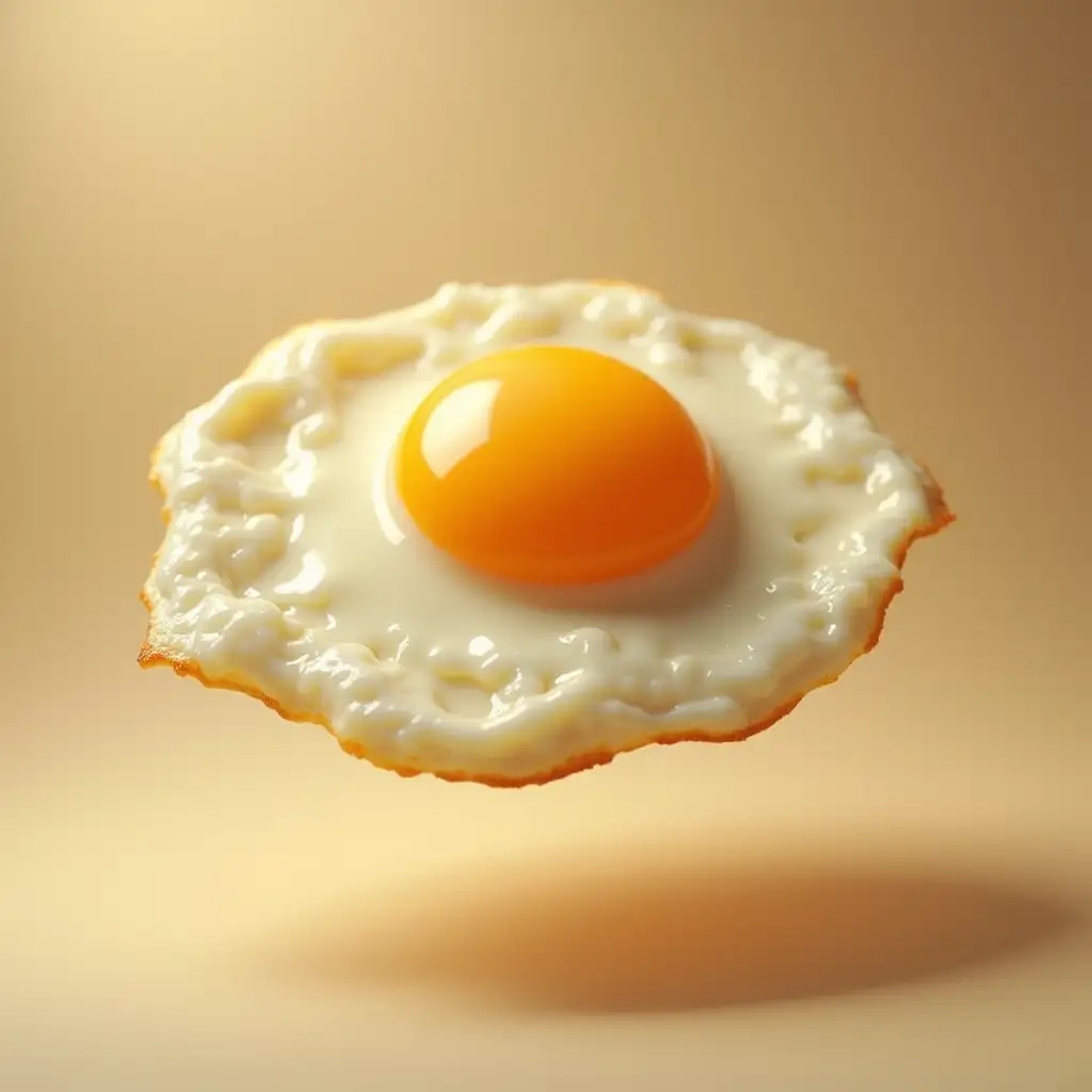 Sunny Side Up Egg Floating in Air