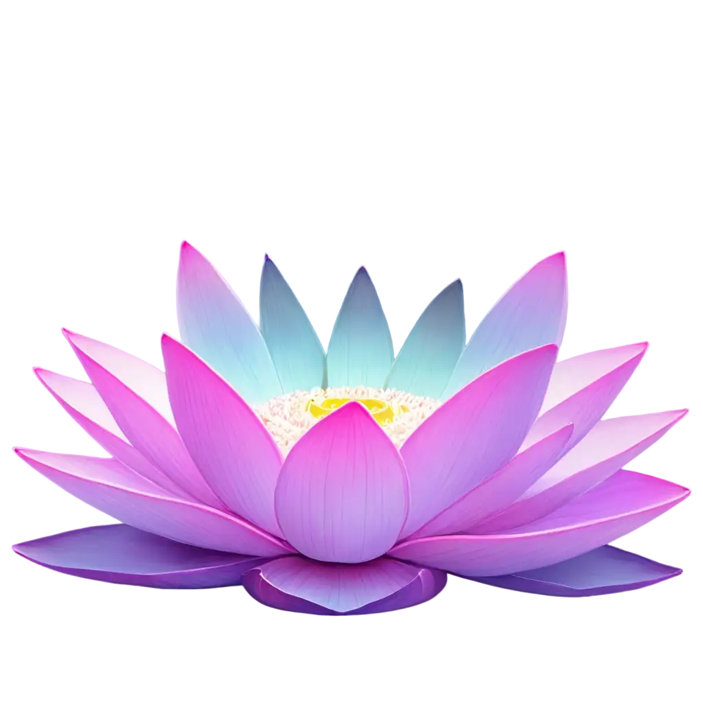 Premium-PNG-of-Holographic-Lotus-Flower-with-GlPNG-Image-Usage-Scenariosowing-Core-and-Reflective-Surface-Watercolor-Clipart-Design