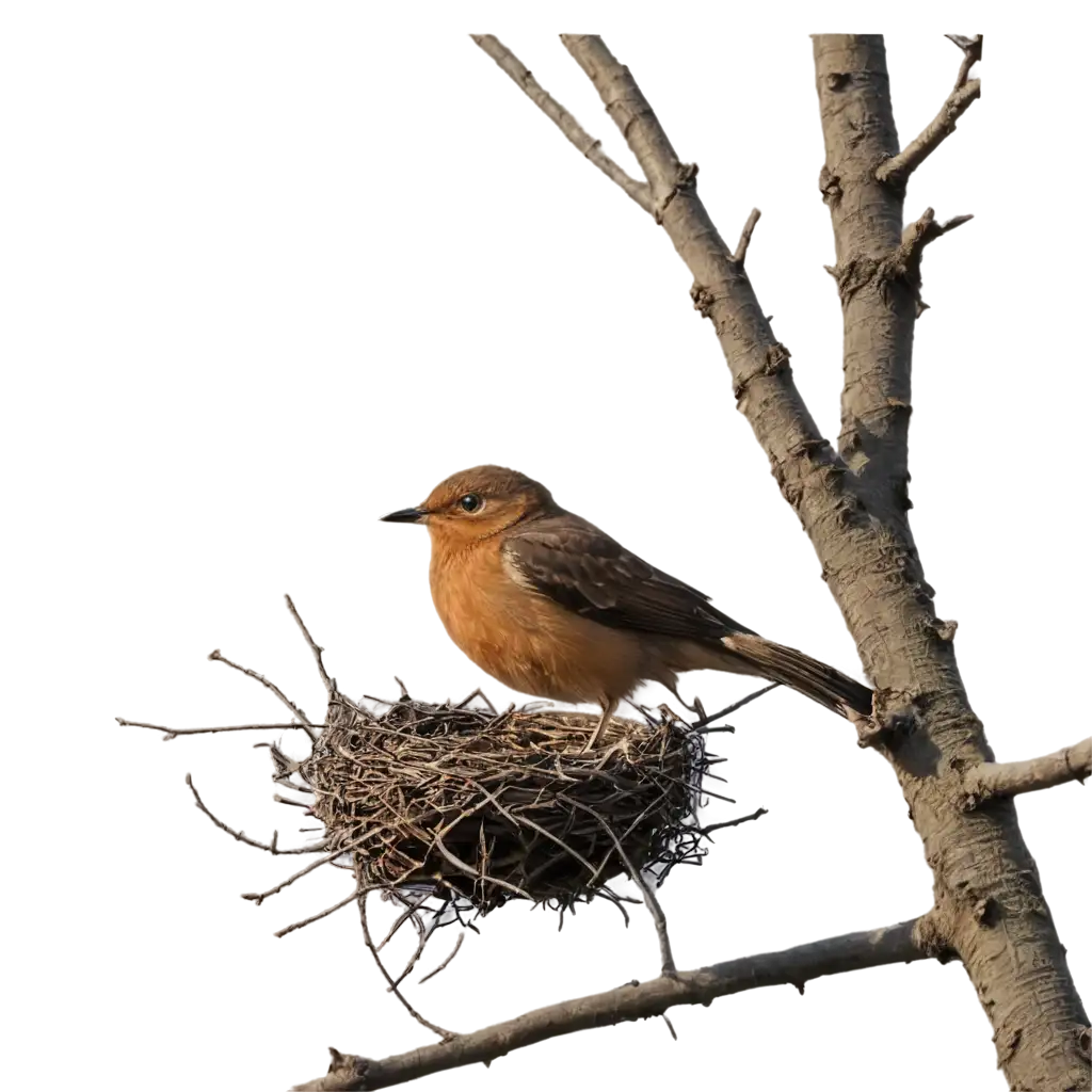 A bird building a nest  in tree branches which birds also been seen in that  