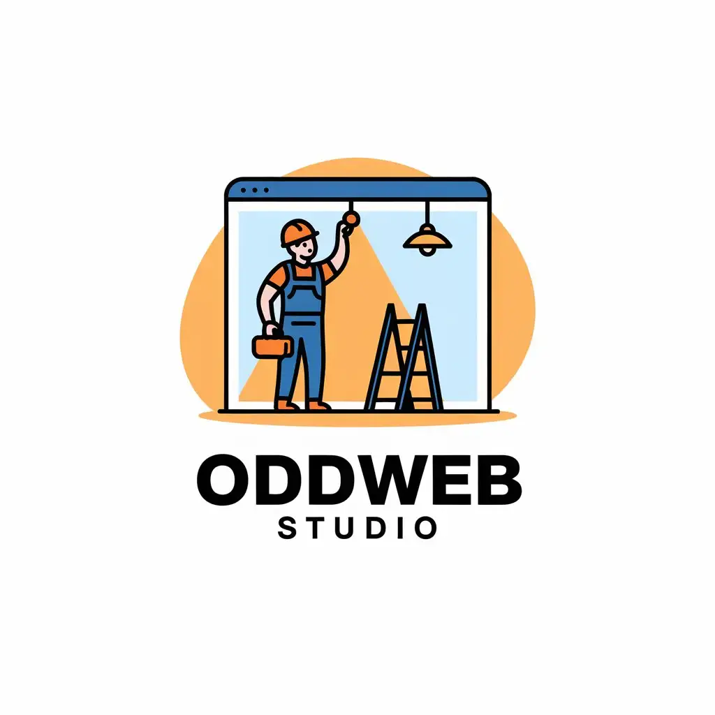 a vector logo design,with the text "Oddweb Studio", main symbol:webbuilding studio, especially making dropshipping website,Moderate,clear background