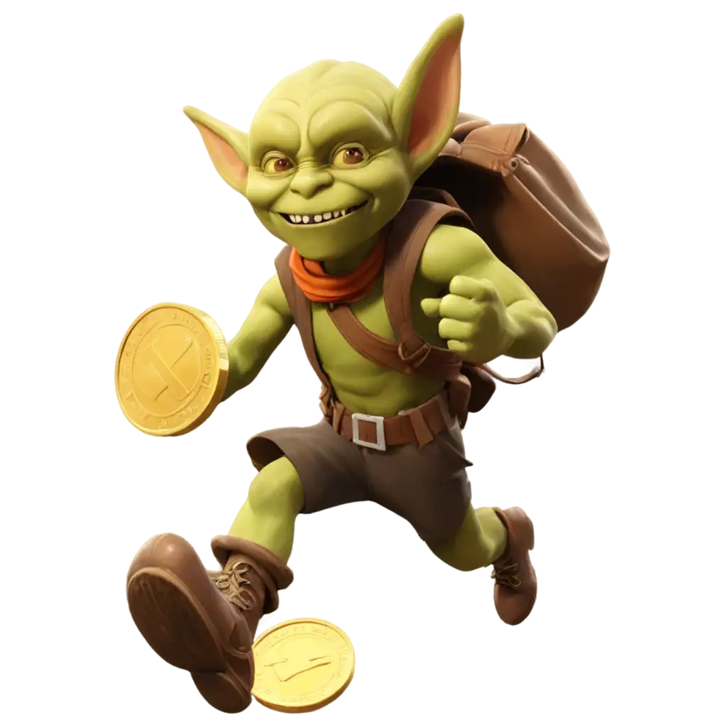 Goblin-Stealing-Coins-PNG-Dynamic-3D-Illustration-with-Flying-Coins-for-Digital-Design