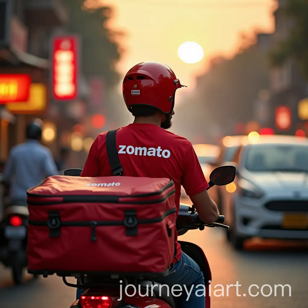 Young-ZomatoAI-Art-Prompt-Expansion-Delivery-Boy-Riding-Scooter-Through-Busy-Indian-Street-at-Dusk