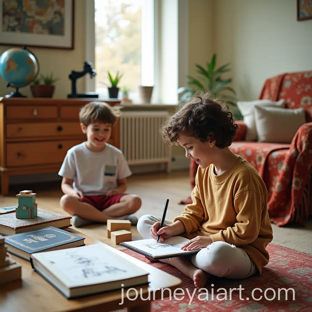 Cozy-Living-Room-with-Family-Sketching-and-Personal-Touches