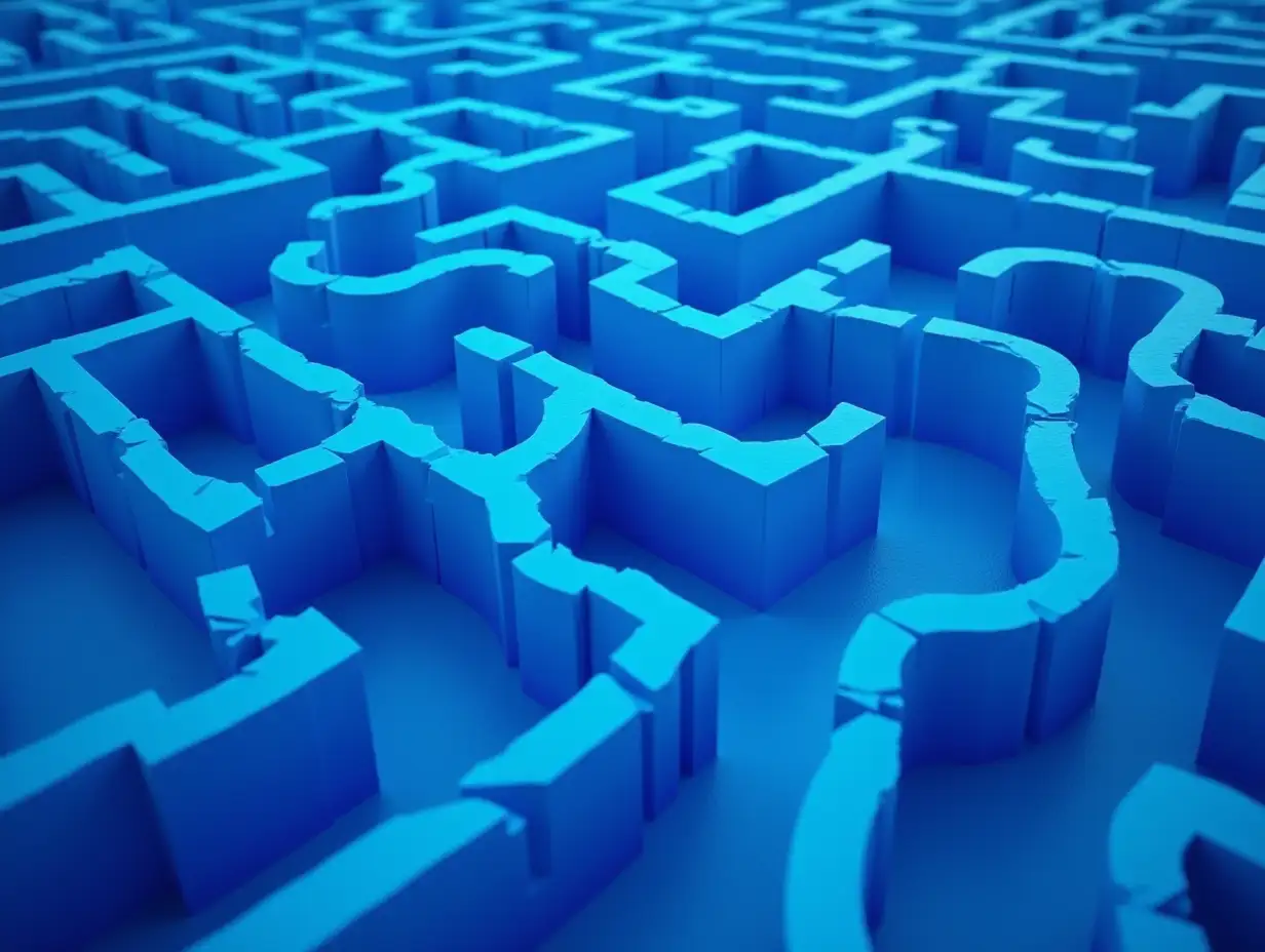 Intricate-Blue-Maze-with-Optical-Illusions