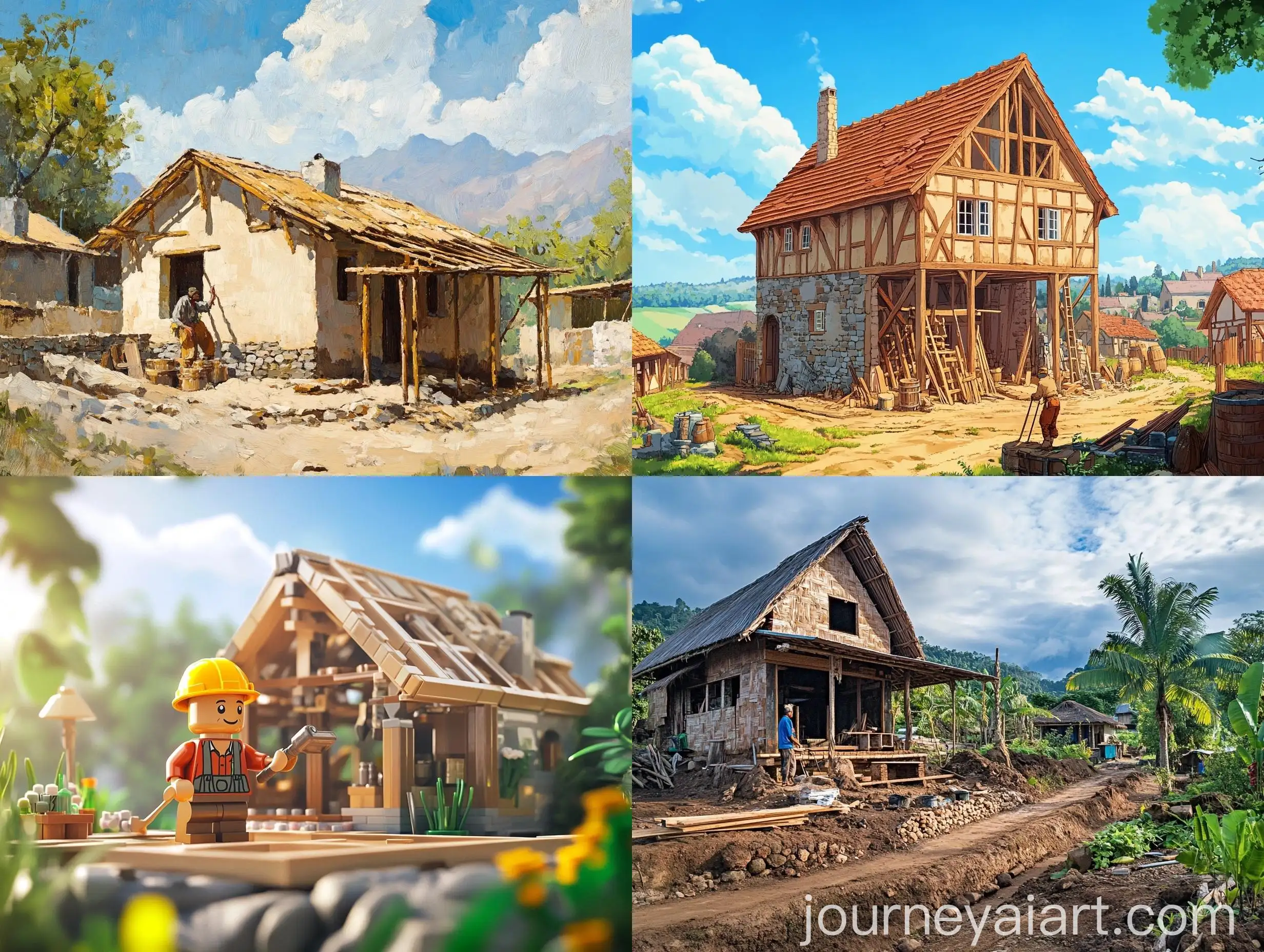 Carpenter-Building-House-in-Small-Village