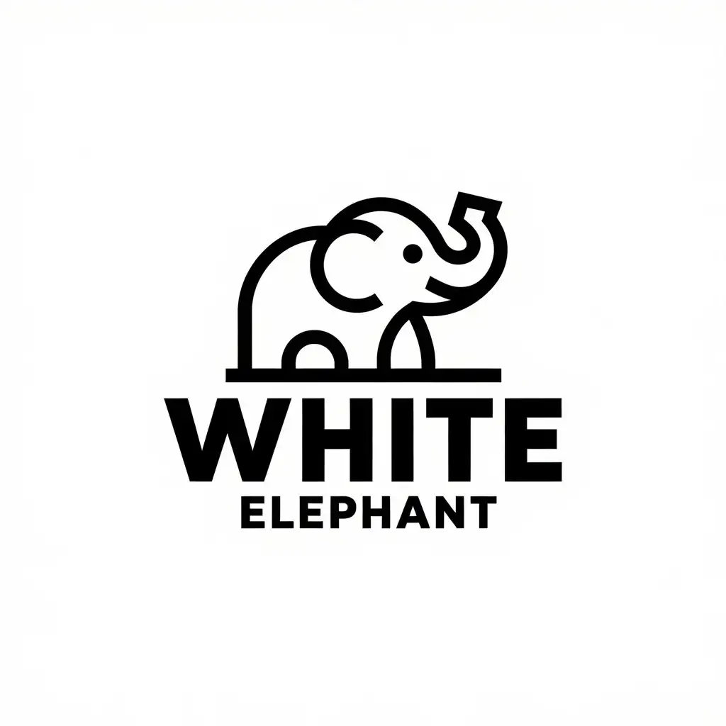 a vector logo design,with the text "white elephant", main symbol:white elephant,Minimalistic,be used in Restaurant industry,clear background