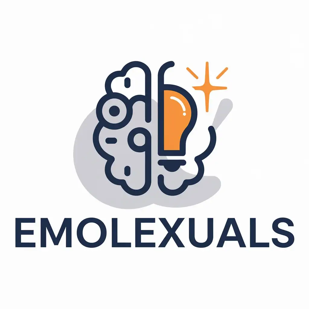 LOGO Design for Emolexuals Intelligence and Education Theme with Navy Blue and Light Bulb Symbolism