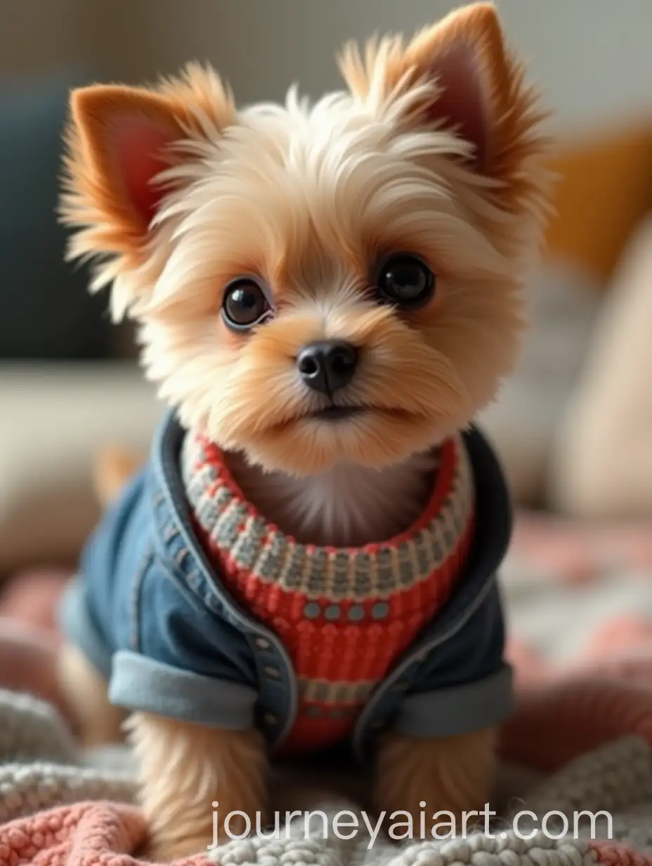 Adorable-Dog-in-Stylish-Clothing-with-Soft-Cozy-Background