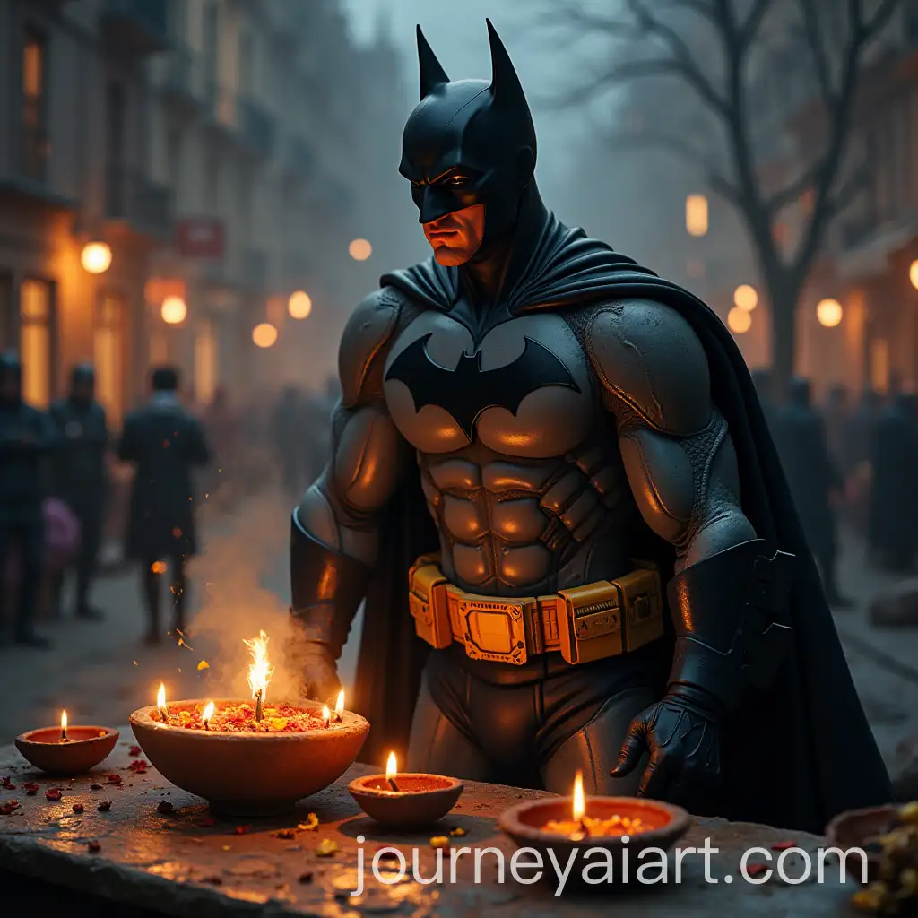 Batman-Celebrating-Diwali-with-Festive-Lights-and-Decorations