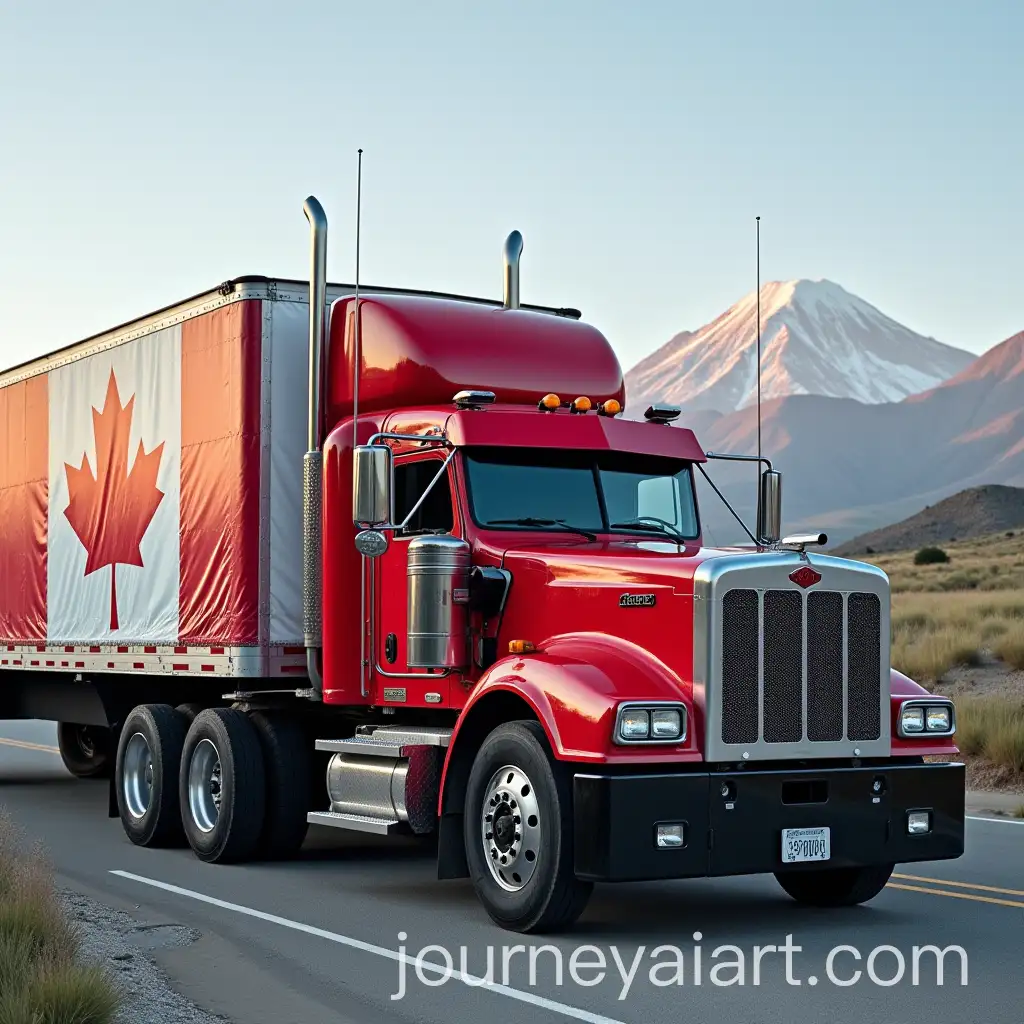 Canadian-Flag-Truck-in-Urban-Setting