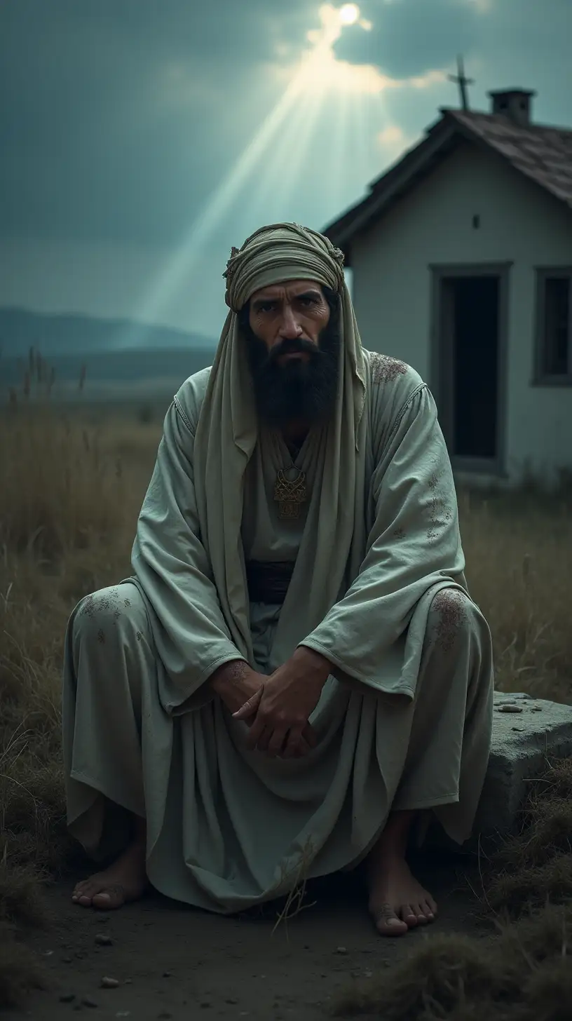 Prophet Job in Distress Surrounded by an Abandoned House