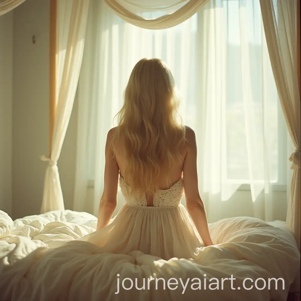 Dreamy-Bedroom-Scene-with-Serene-Blonde-WomanAI-Image-Prompt-Expansion-on-Canopy-Bed