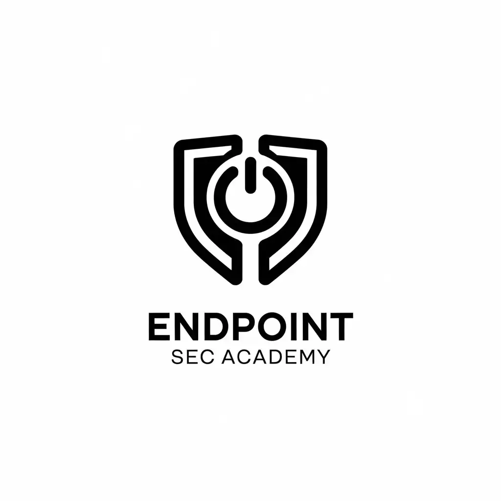 LOGO Design for EndpointSec Academy Minimalistic Shield with Power Button Symbol