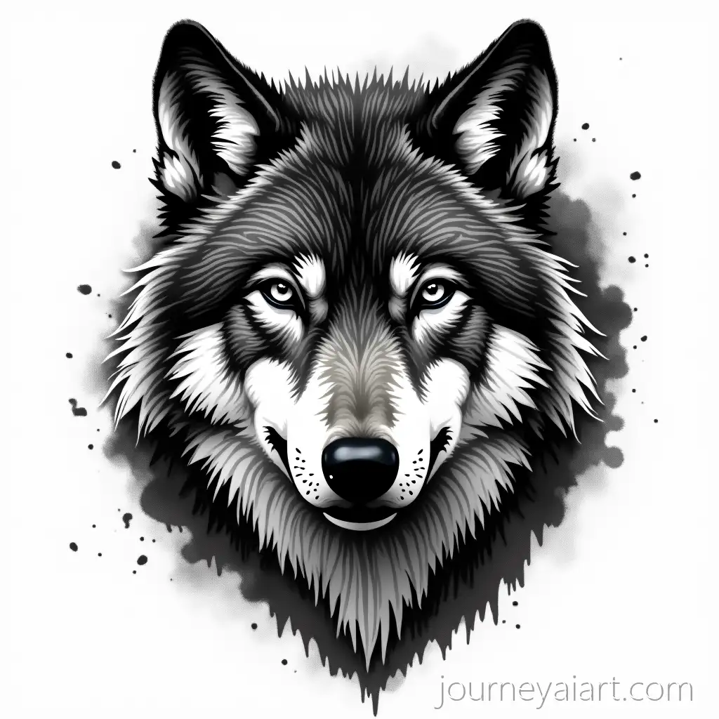 Black-Ink-Splash-Wolf-Face-Illustration-in-Stamp-Style