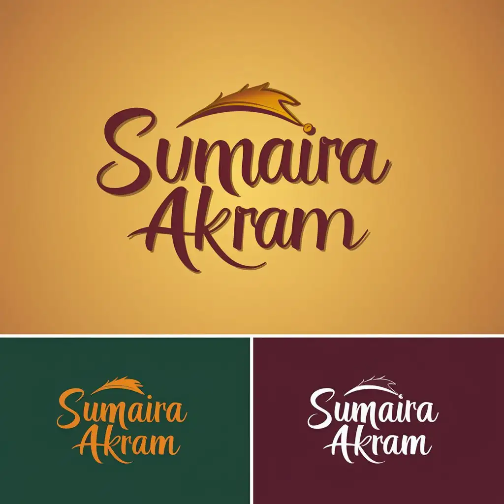 LOGO Design For Sumaira Akram Elegant Name Design in Multiple Background Colors