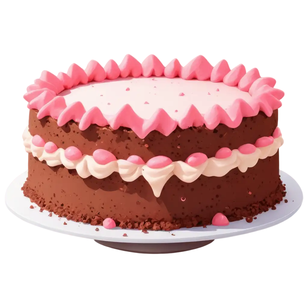 cake,Three Layer Cake,anime style, drop shadow, UHD, high quality,colorful colors