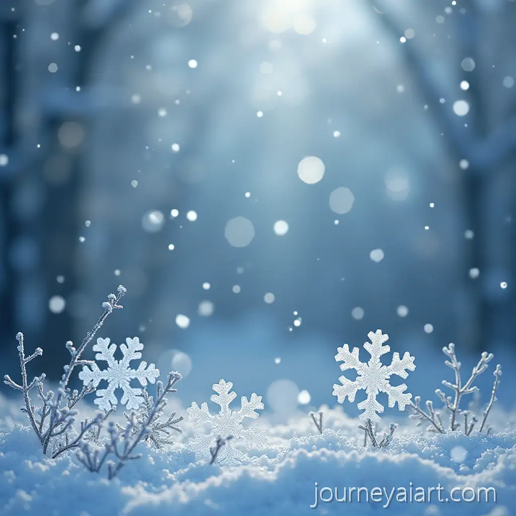 Snowflakes-Falling-Gently-Over-Snowy-Ground