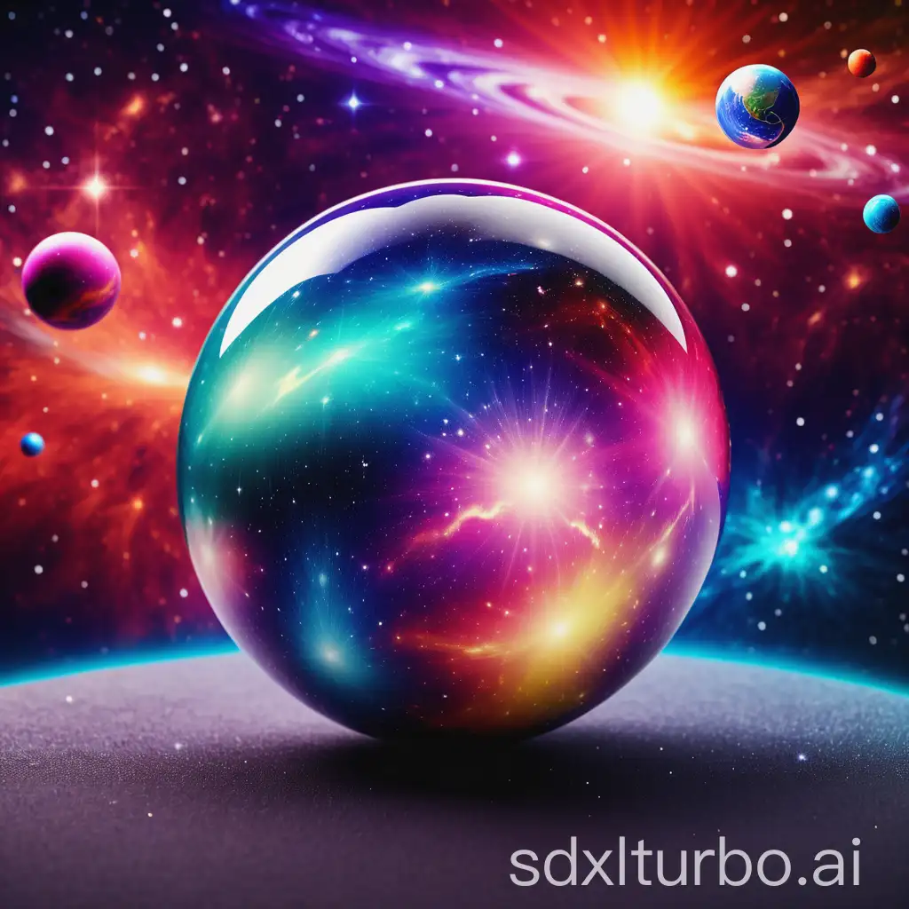 colorful ball with universe background