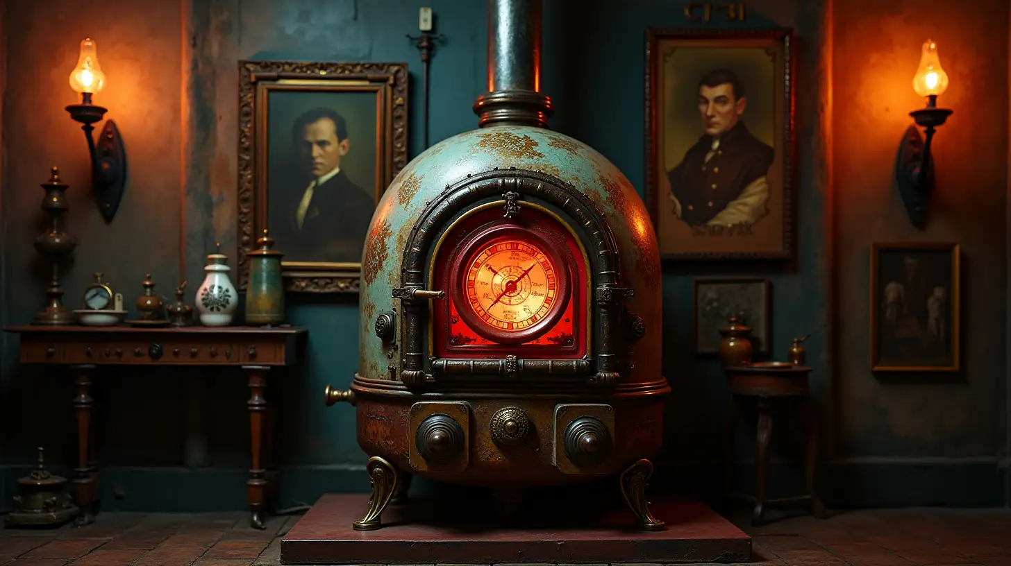 Steampunk Gas Oven in Psychedelic Style