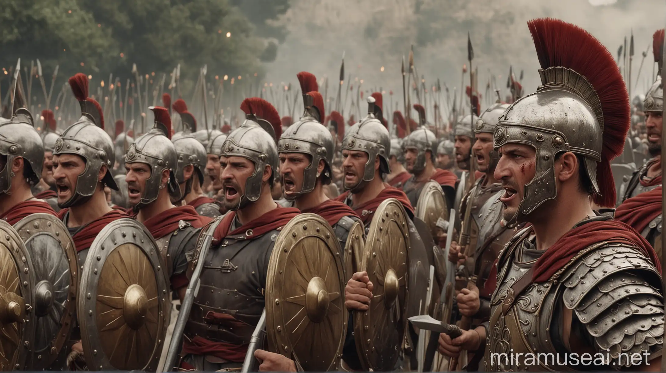 Roman Soldiers Battle Macedonian Phalanx at the Battle of Pydna