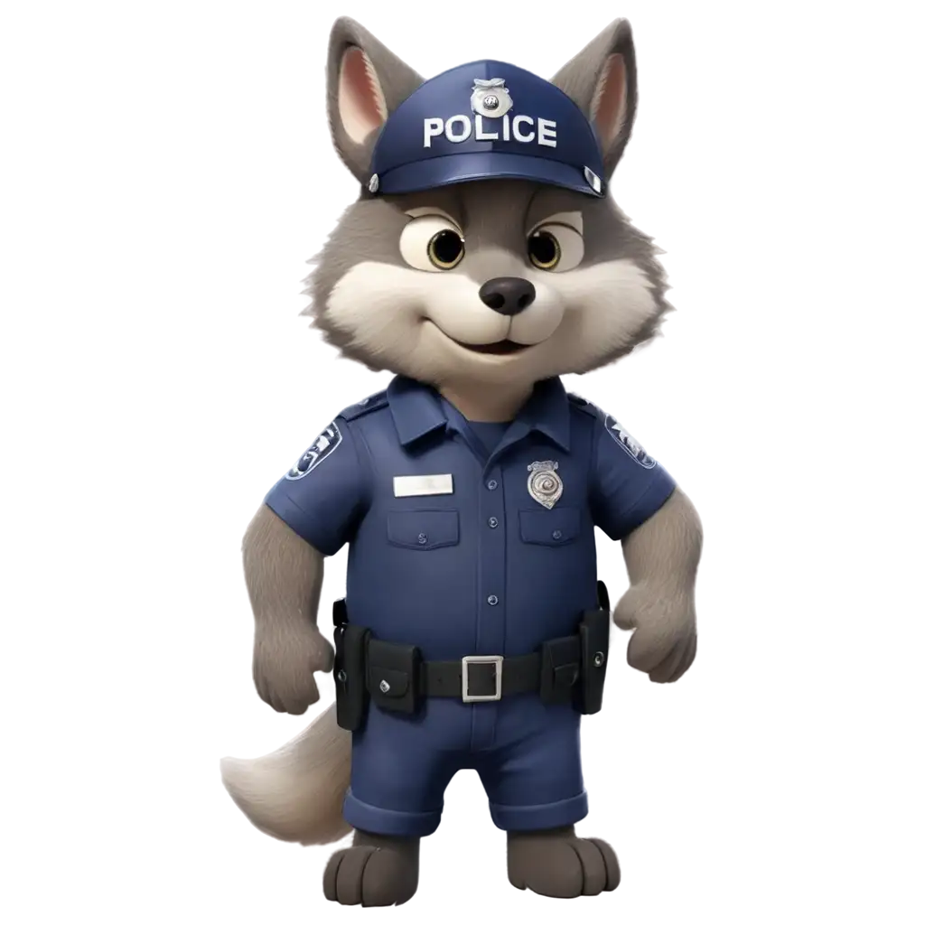 Wolf-in-Police-Uniform-PNG-HighQuality-Image-for-Creative-Use