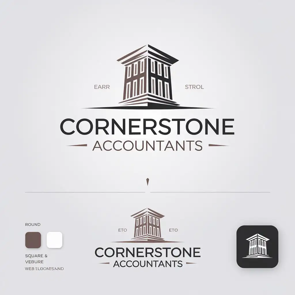 LOGO Design for Cornerstone Accountants Classic Style with Strong Confident Aesthetic