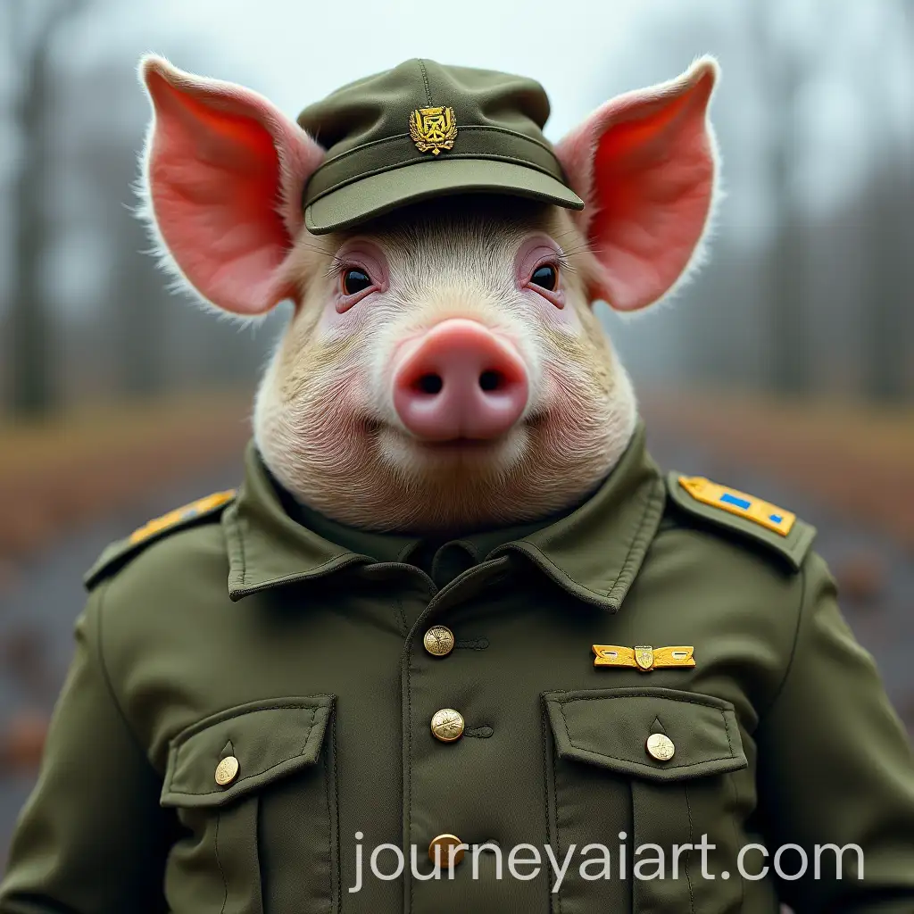 Chubby-Pig-in-Ukrainian-Military-Uniform