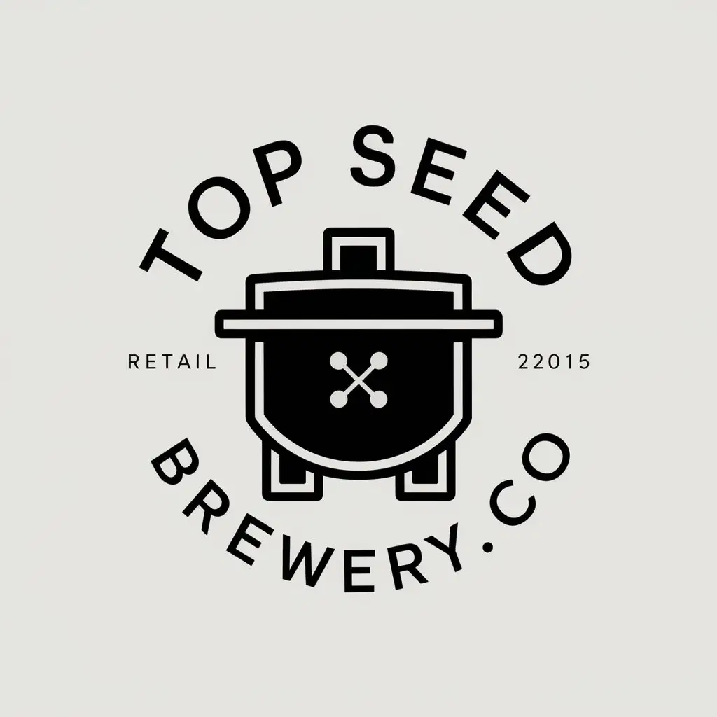 a vector logo design,with the text "TOP SEED BREWERY.CO", main symbol:fermentation tank,Minimalistic,be used in Retail industry,clear background