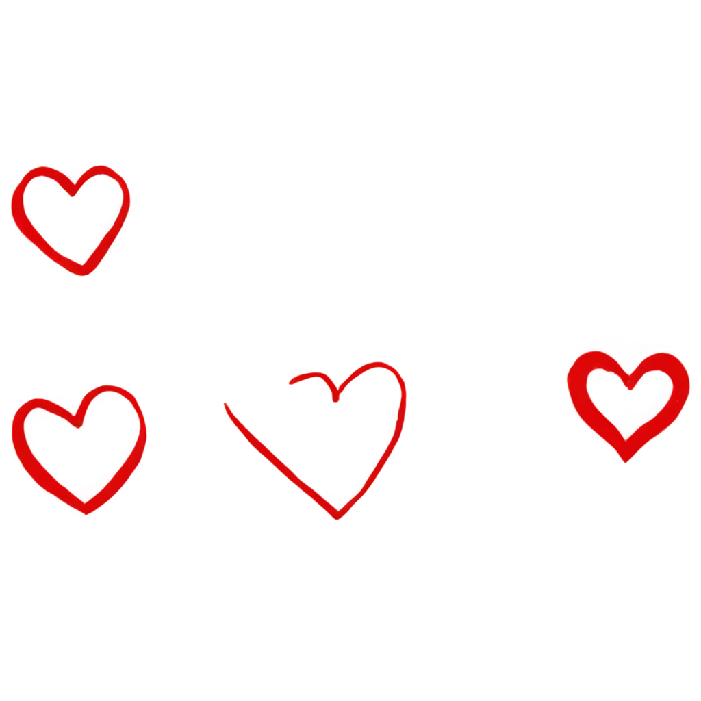 HandDrawn-Narrow-Red-Minimalistic-Hearts-PNG-Image-for-Elegant-Design-and-Decoration