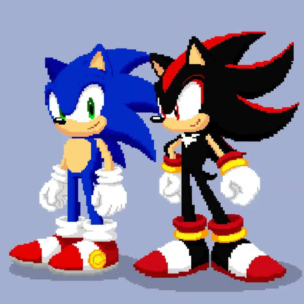 Sonic and shadow y2k style