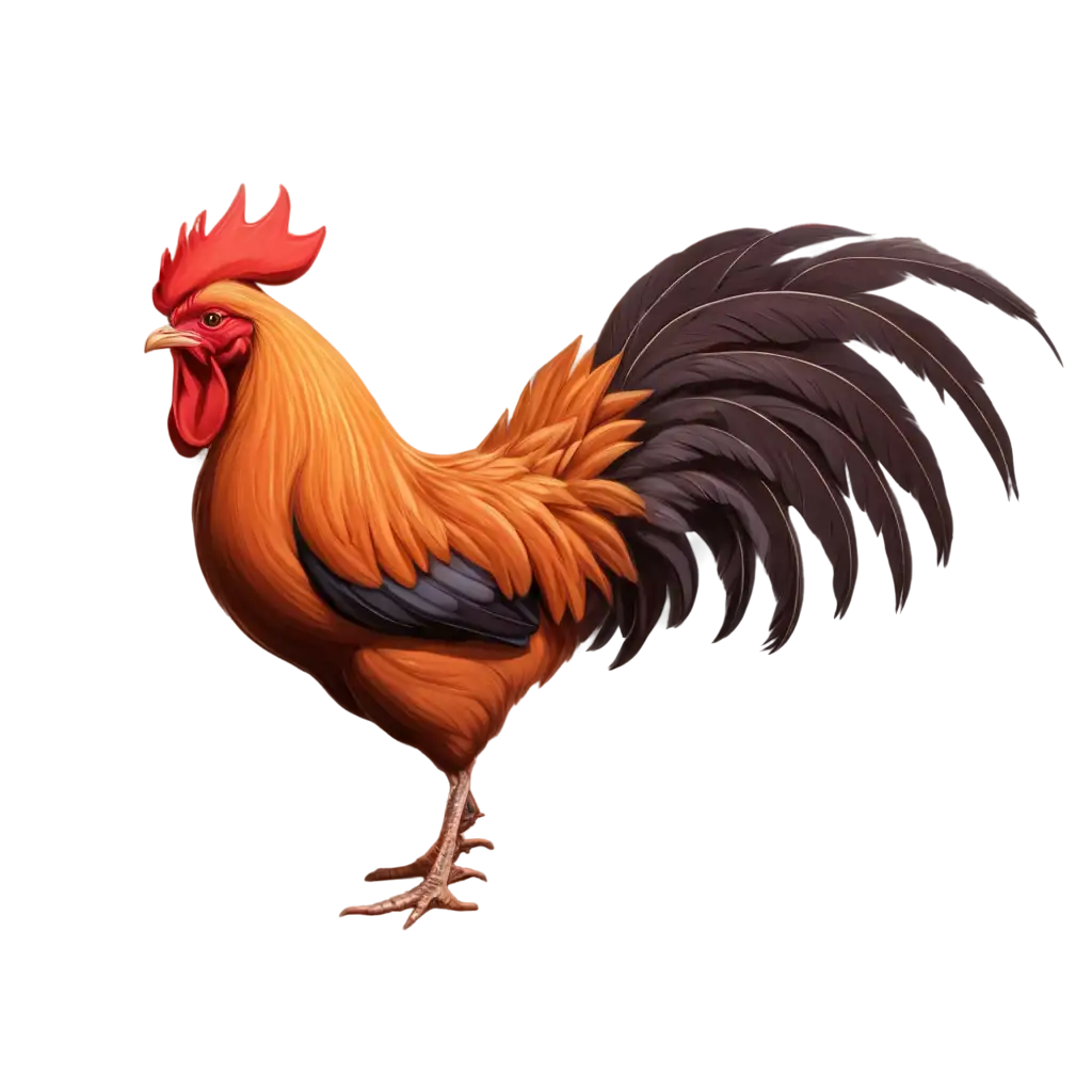 Create a cartoon rooster image that is flapping its wings