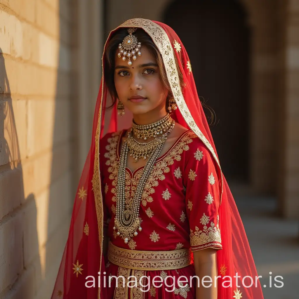 rajasthani girl wearing beautiful religious clothes