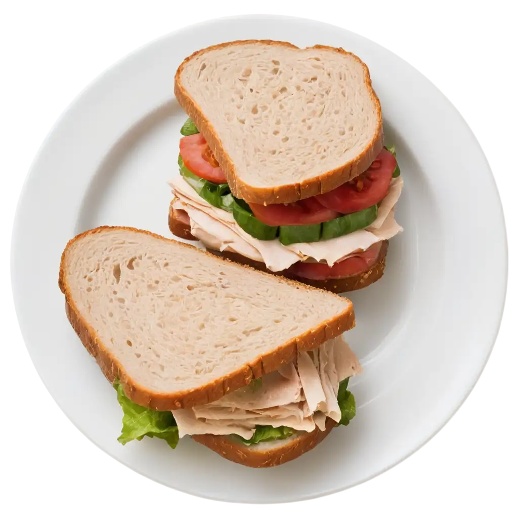 Turkey Sandwich in a white plate