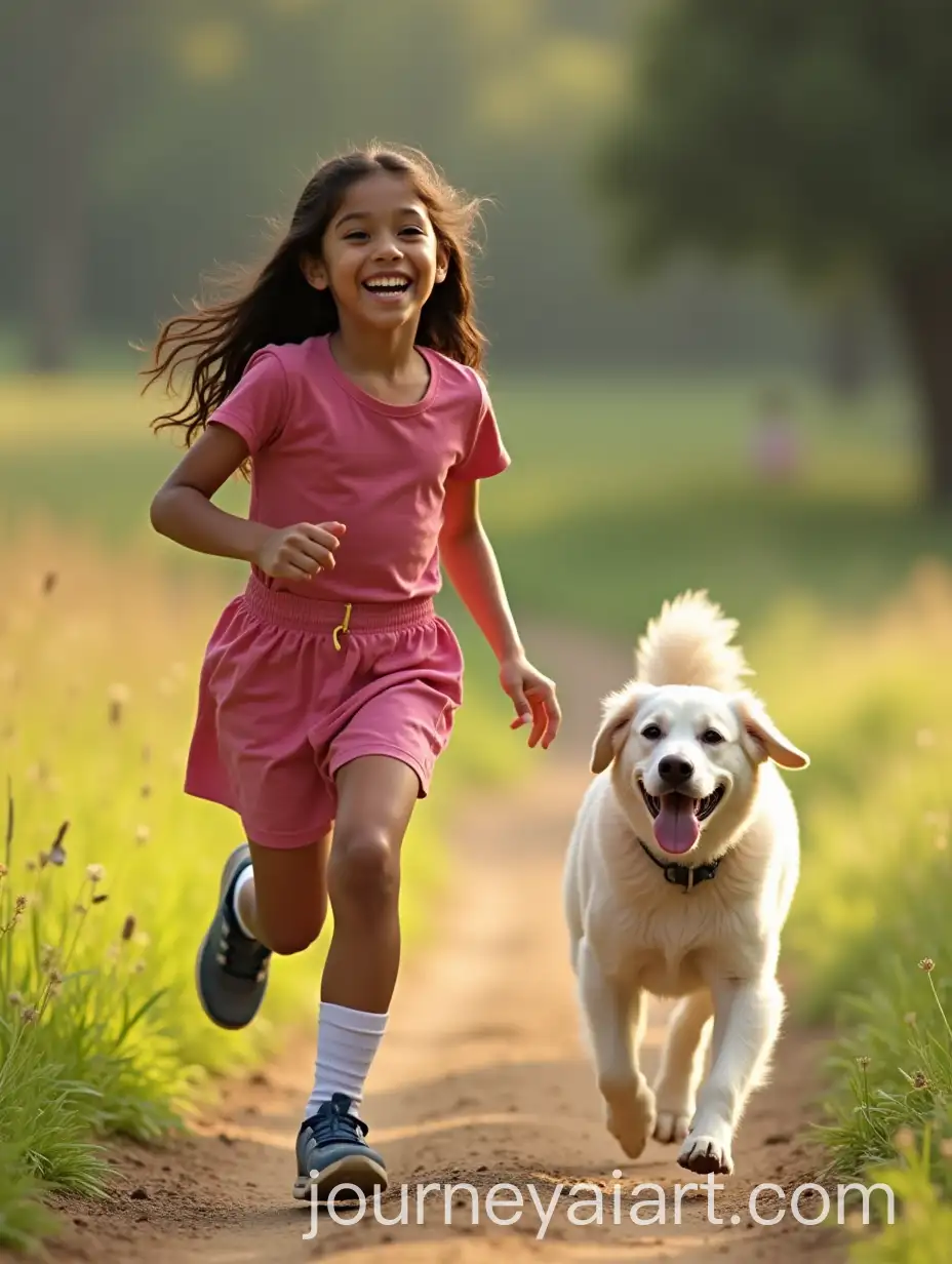 Two-Indian-Girls-Running-with-Smiling-Faces-in-a-Dog-Park