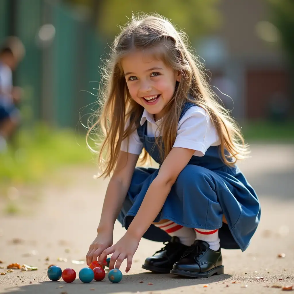 Joyful-Little-Girls-Playing-Marbles-in-Schoolyard