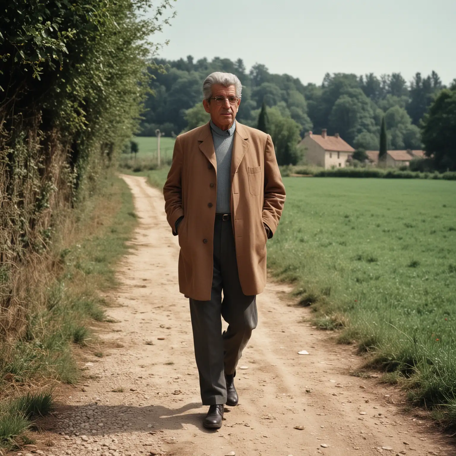 Jacques-Lacan-Walking-in-the-French-Countryside-in-Color