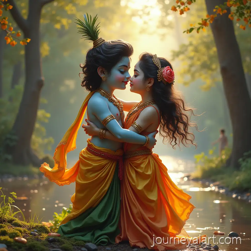 Radha-and-Krishna-Embracing-in-Serene-Divine-Love-in-a-Hindu-Mythological-Setting