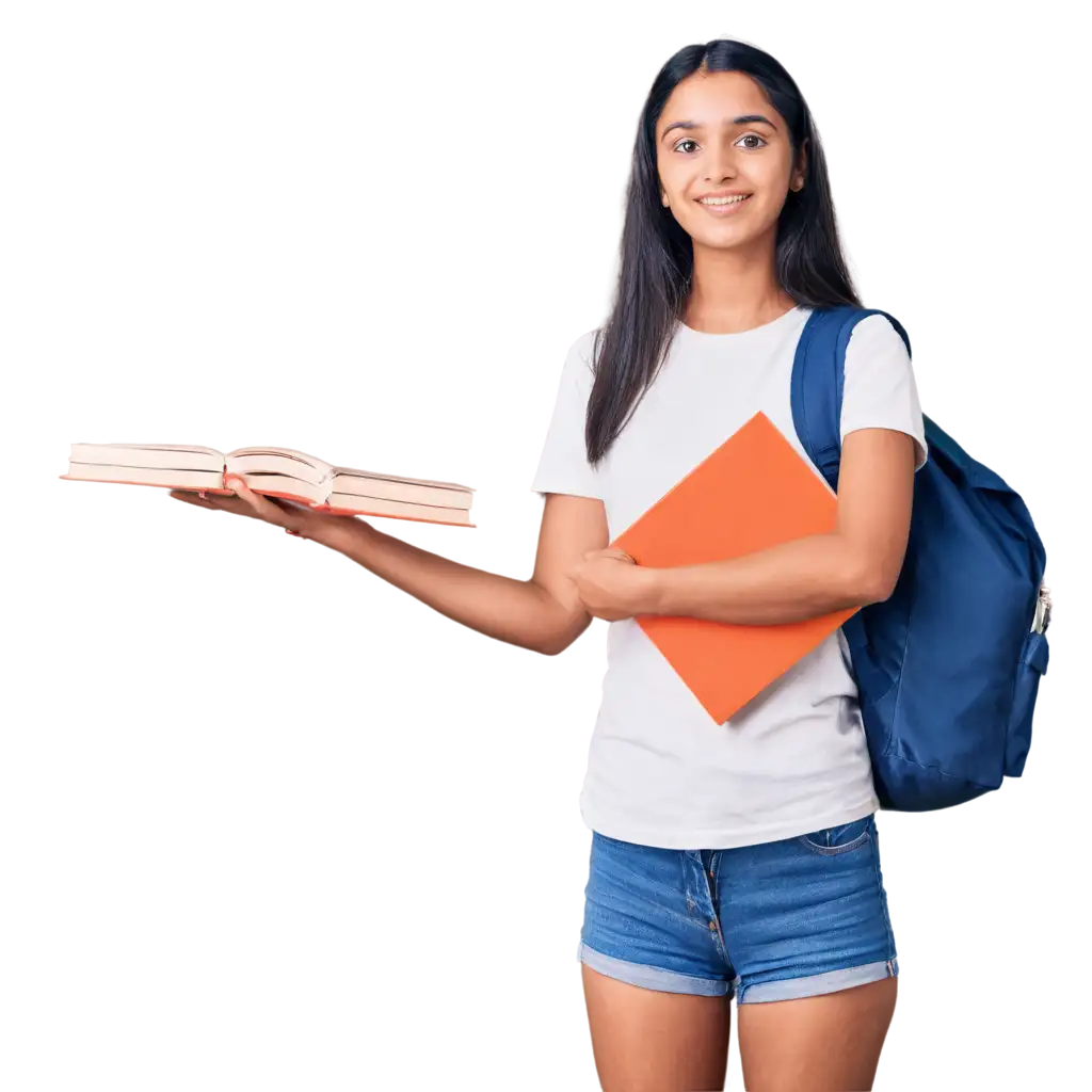 1820-Year-Old-Indian-College-Student-Girl-with-Books-and-Backpack-PNG-Image