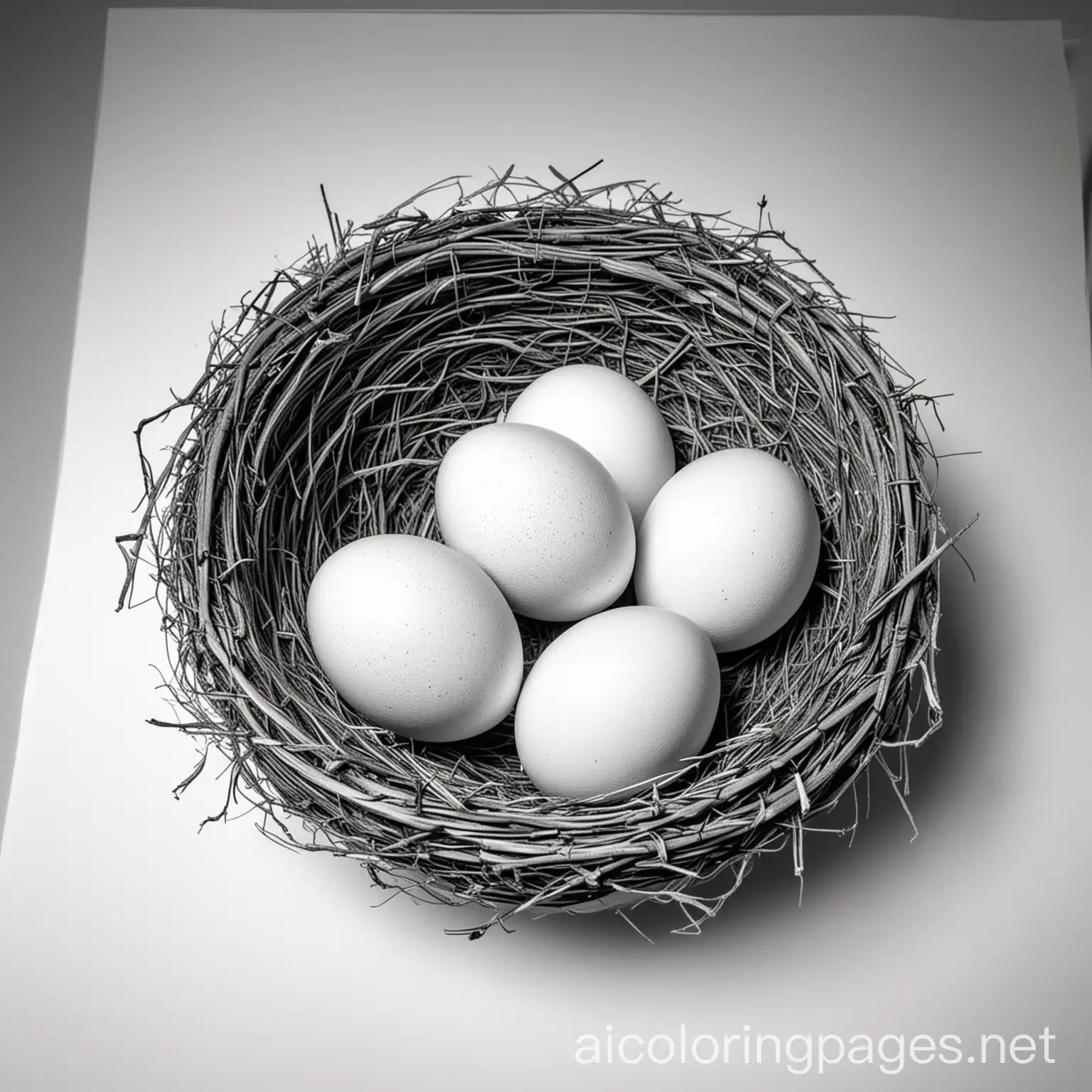 Nest-with-Three-Eggs-Coloring-Page-Black-and-White-Line-Art