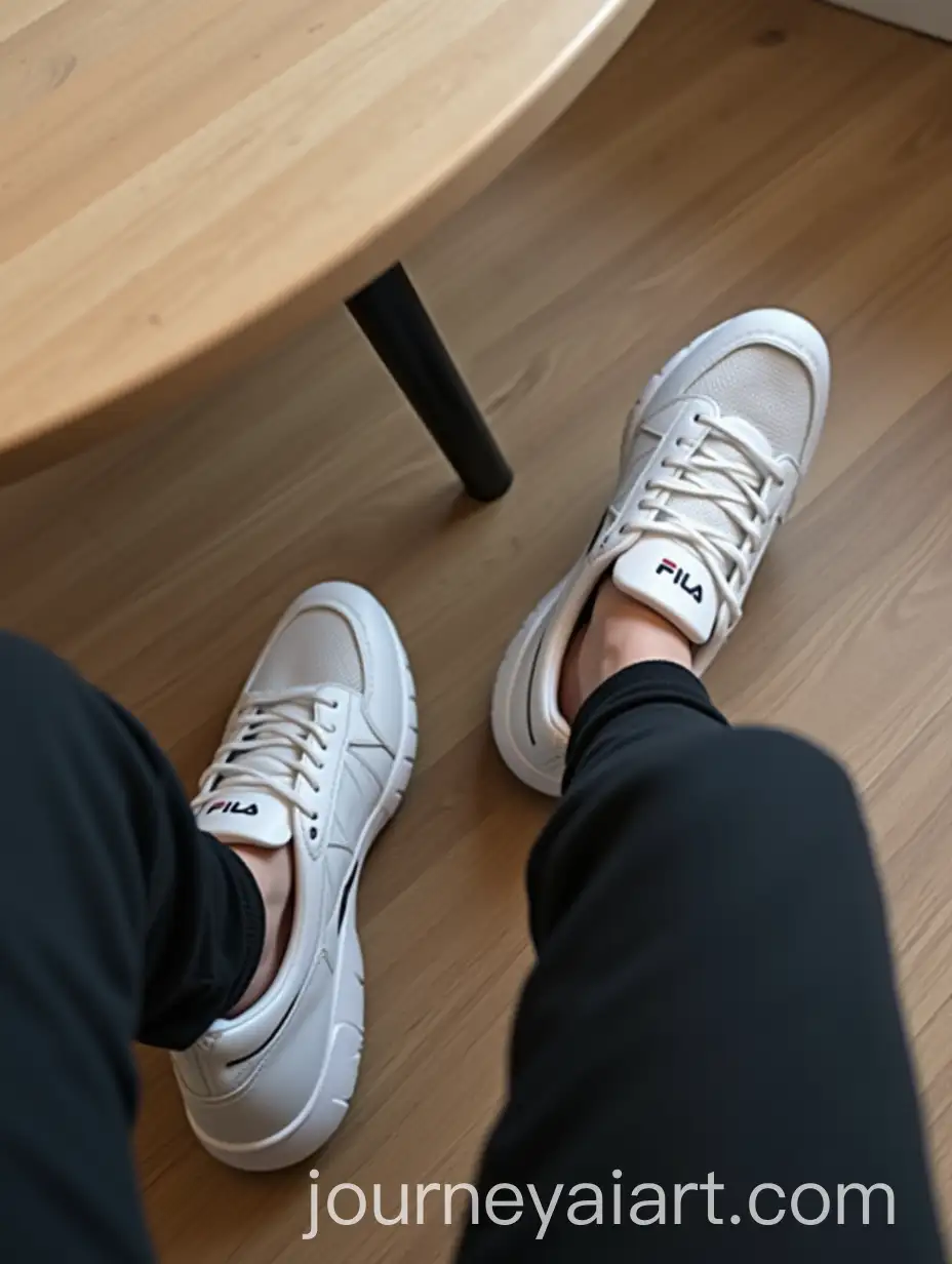 Girls-Bare-Feet-with-White-Fila-Disruptor-2-Sneakers