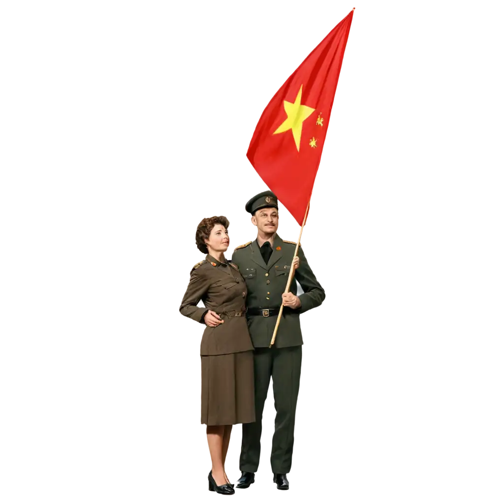 Grandmother-and-Grandfather-in-Military-Uniform-Holding-USSR-Flag-PNG-Image-for-Historical-and-Patriotic-Themes