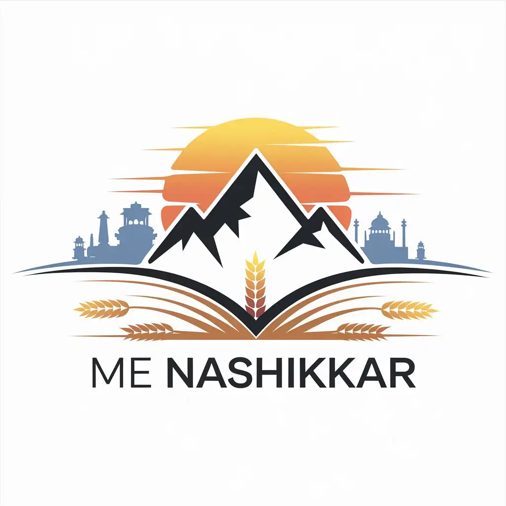 LOGO-Design-For-Me-Nashikkar-Modern-Typography-with-Sunrise-and-Agricultural-Elements